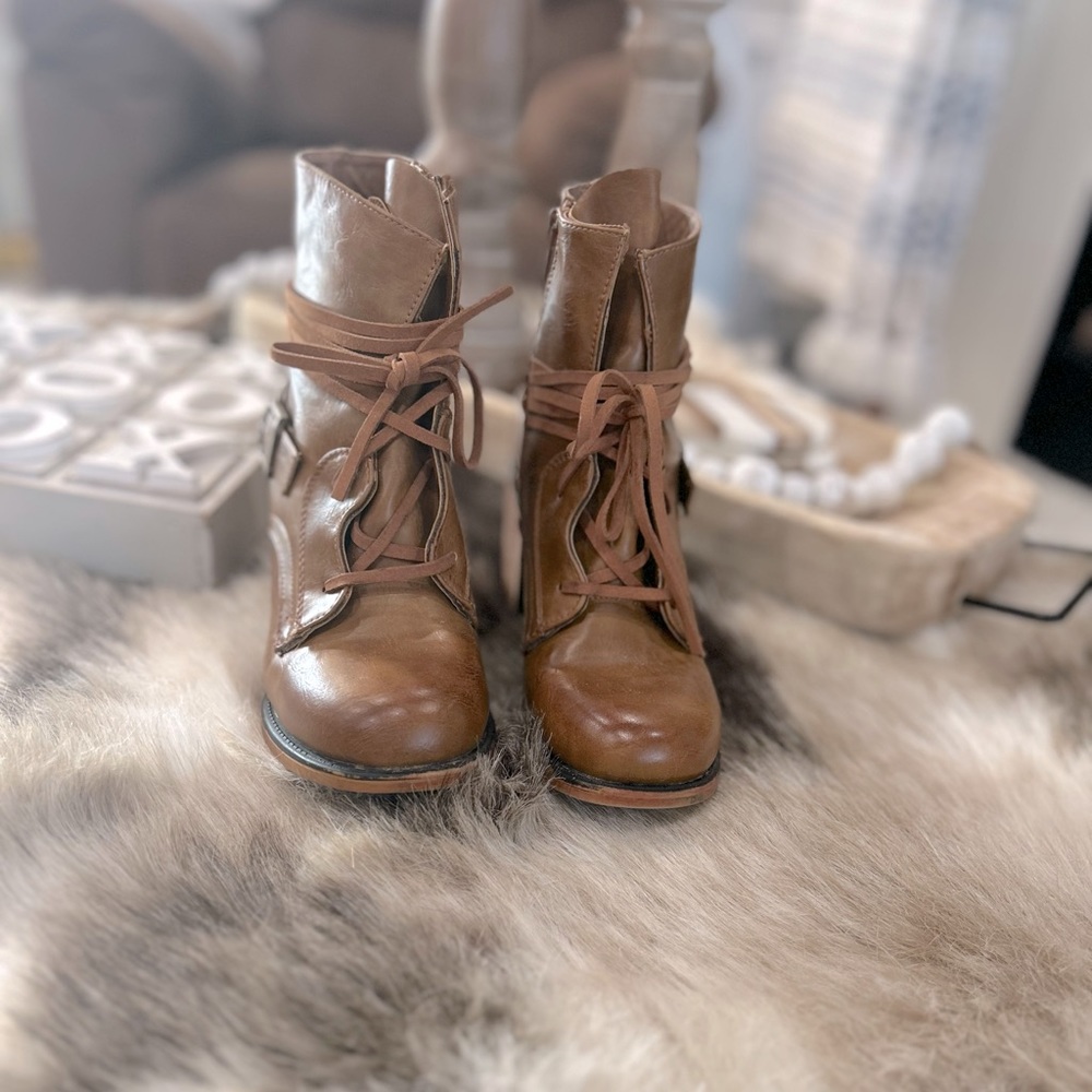 Brown Leather Ankle Boots - Picture 2 of 2